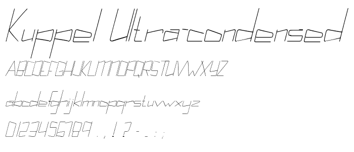 Kuppel Ultra-condensed Thin Italic font